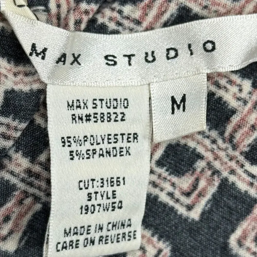 Max Studio Womens Black Blouson Long Sleeve Stretch Jersey Knit Dress sz M - Picture 16 of 16